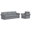 vidaXL Juego de Sof&aacute; 2 uds. Gris Claro tela