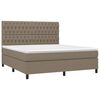 vidaXL Cama box spring con colch&oacute;n tela gris taupe 180x200 cm