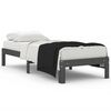 vidaXL Estructura de cama individual madera maciza gris 75x190 cm