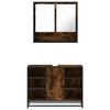 vidaXL Set de muebles baño 2 pzas madera contrachapada roble ahumado