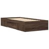vidaXL Estructura de cama sin colch&oacute;n madera marr&oacute;n roble 90x200 cm