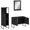 vidaXL Set de muebles de ba&ntilde;o 3 piezas madera contrachapada negro