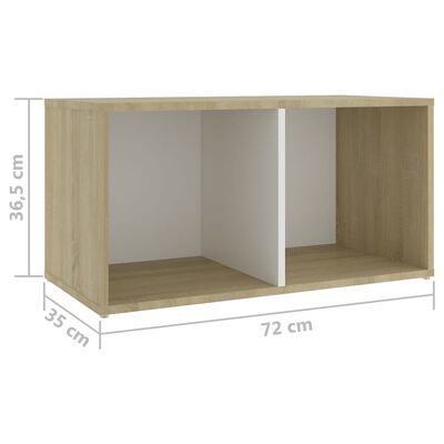 vidaXL Muebles de salón 4 pzas madera ingeniería blanco y roble Sonoma