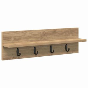vidaXL Perchero de pared Roble artesanal 60 x 10,5 x 18 cm
