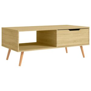 vidaXL Mesa de centro madera de ingenier&iacute;a roble Sonoma 100x49,5x43 cm