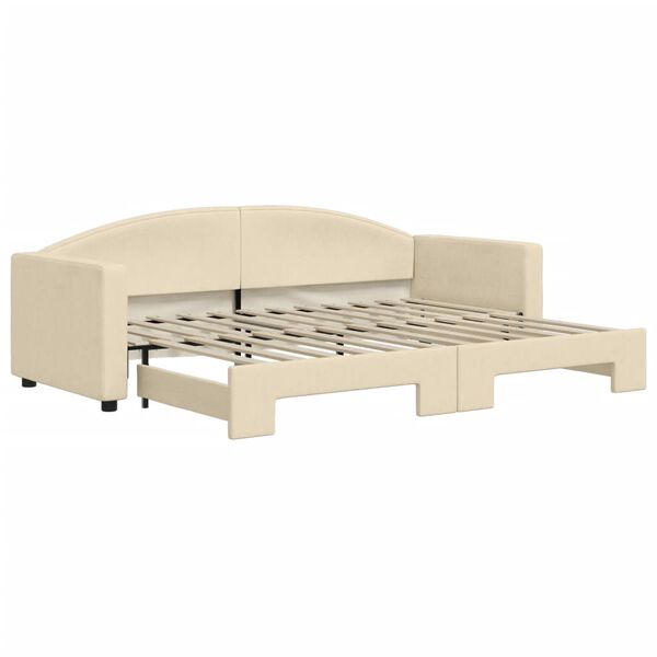 vidaXL Sofá cama nido tela crema 80x200 cm