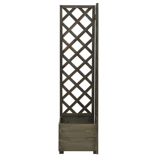 vidaXL Jardinera de enrejado de esquina madera abeto gris 40x40x150 cm