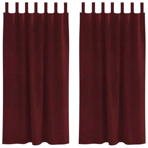 vidaXL Cortinas opacas 2 pcs Rojo vino 140 x 175 cm Terciopelo