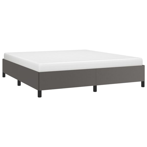 vidaXL Estructura de cama sin colch&oacute;n cuero sint&eacute;tico gris 160x200 cm