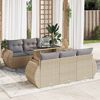 vidaXL Set sof&aacute;s de jard&iacute;n 7 piezas y cojines rat&aacute;n sint&eacute;tico beige