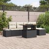 vidaXL Conjunto de sof&aacute; de jard&iacute;n 6 pcs Negro Polirat&aacute;n