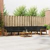 vidaXL Conjunto de sof&aacute;s de exterior con coj&iacute;n 7 pcs Natural y negro