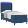 vidaXL Cama Box Spring LED con colch&oacute;n Azul 80 x 200 cm tela