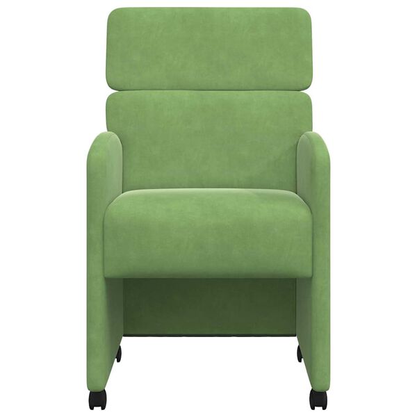 vidaXL Sillas de Comedor con Ruedas 2 pcs Verde claro 58 x 65 x 98 cm