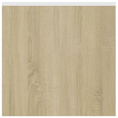vidaXL Mesas apilables 3 pzas madera contrachapada blanco roble Sonoma