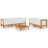 vidaXL Juego muebles de jard&iacute;n y cojines 6 pzas madera maciza acacia