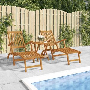 vidaXL Sillas de jard&iacute;n con reposapi&eacute;s 2 uds madera maciza de acacia