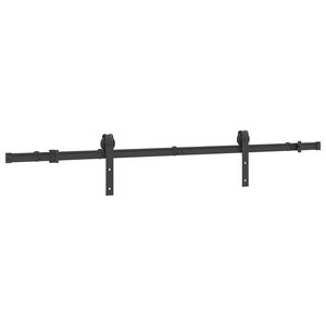 vidaXL Kit de herrajes para puertas correderas acero negro 183 cm