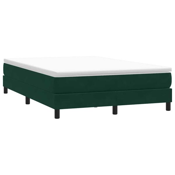 vidaXL Cama box spring sin colch&oacute;n terciopelo verde oscuro 160x210 cm