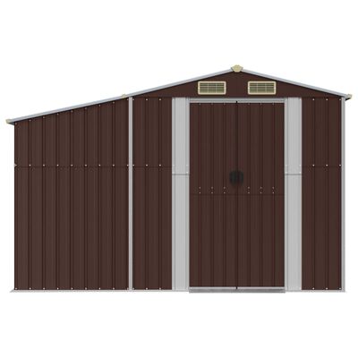 vidaXL Cobertizo de jardín acero galvanizado marrón 277x192,5x179 cm