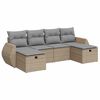 vidaXL Juego de sof&aacute;s jard&iacute;n con cojines 6 pzas rat&aacute;n sint&eacute;tico beige