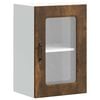 vidaXL Armario de cocina con puerta de cristal Kalmar de roble ahumado