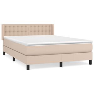 vidaXL Cama box spring con colch&oacute;n cuero sint&eacute;tico capuchino 140x190cm