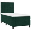 vidaXL Cama box spring colch&oacute;n y LED terciopelo verde oscuro 100x200cm