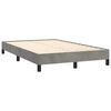 vidaXL Cama box spring colch&oacute;n y LED terciopelo gris claro 120x190 cm