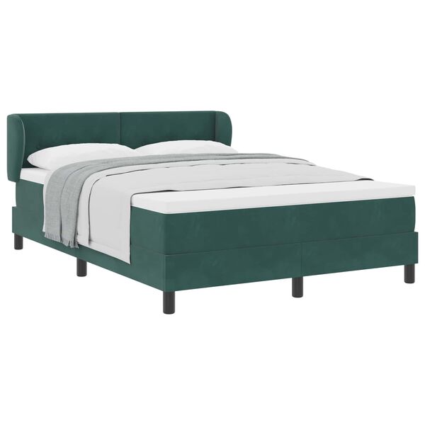 vidaXL Cama tipo Box Spring Verde oscuro 160 x 200 cm Terciopelo