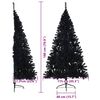 vidaXL &Aacute;rbol de Navidad Artificial Preiluminado Negro 180 cm PVC