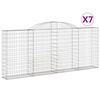vidaXL Cestas de gaviones 7 uds forma de arco hierro 300x30x120/140 cm