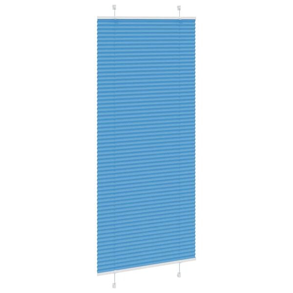 vidaXL Estor Plisado azul 90x200 cm Tela Ancho 89,4 cm Poli&eacute;ster