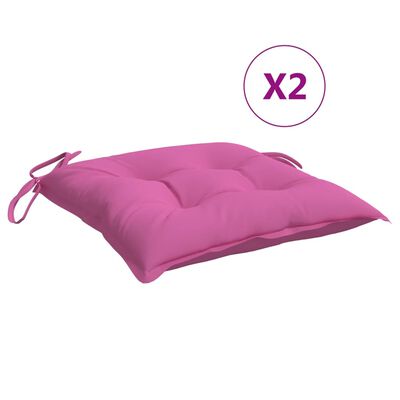vidaXL Cojines para silla 4 unidades tela rosa 40x40x7 cm