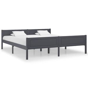 vidaXL Estructura de cama sin colch&oacute;n madera de pino gris 180x200 cm