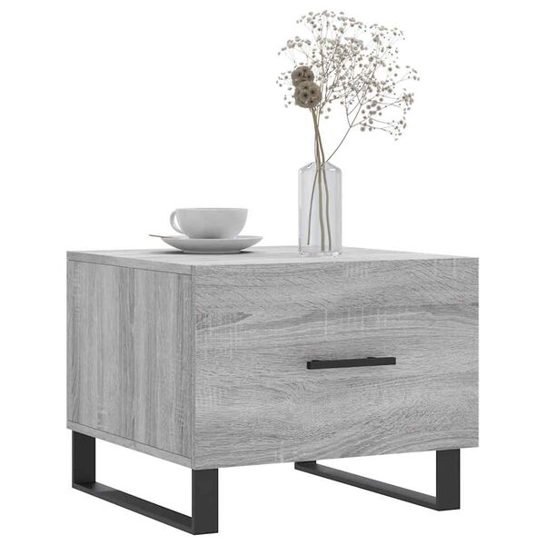 vidaXL Mesa de centro madera contrachapada gris Sonoma 50x50x40 cm