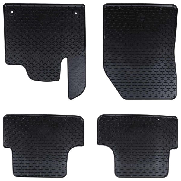 vidaXL Alfombrilla de Coche 4 pcs Negro Goma
