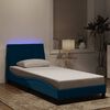vidaXL Estructura de cama con LED sin colch&oacute;n Hanko terciopelo azul 90x190 cm