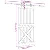 vidaXL Puerta corredera con herrajes madera maciza de pino 95x210 cm