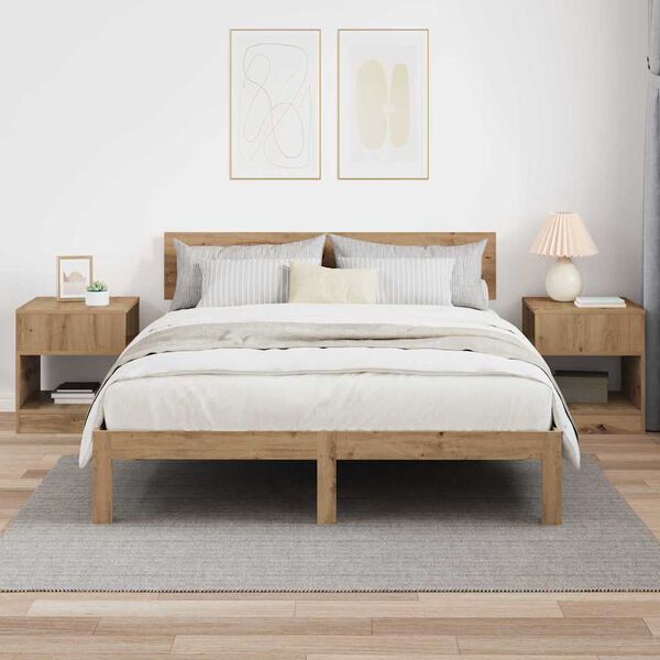 vidaXL Mesa Auxiliar 2 pcs Roble artesanal 40,5 x 40 x 45 cm