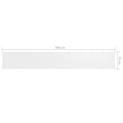 vidaXL Toldo para balcón tela oxford blanco 75x500 cm