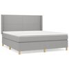 vidaXL Cama box spring con colch&oacute;n tela gris claro 180x200 cm