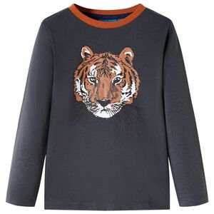 Camiseta infantil de manga larga gris antracita 92