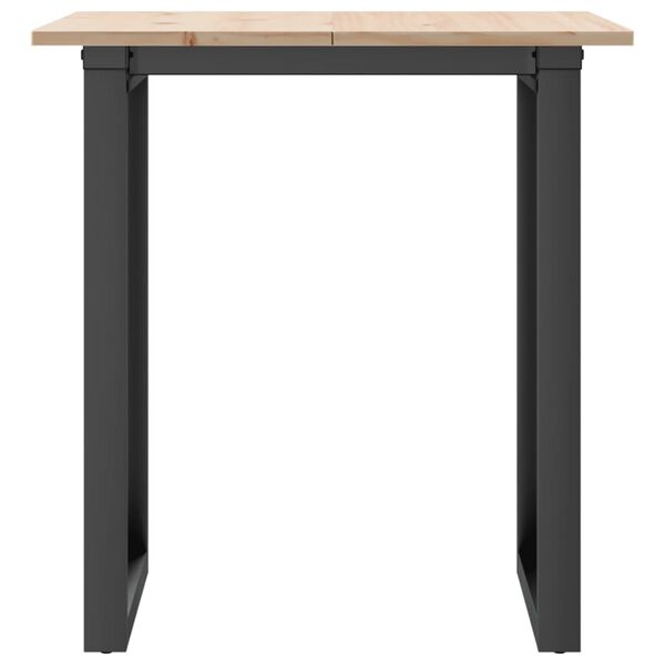 vidaXL Mesa de comedor marco O madera maciza pino y acero 60x60x75 cm