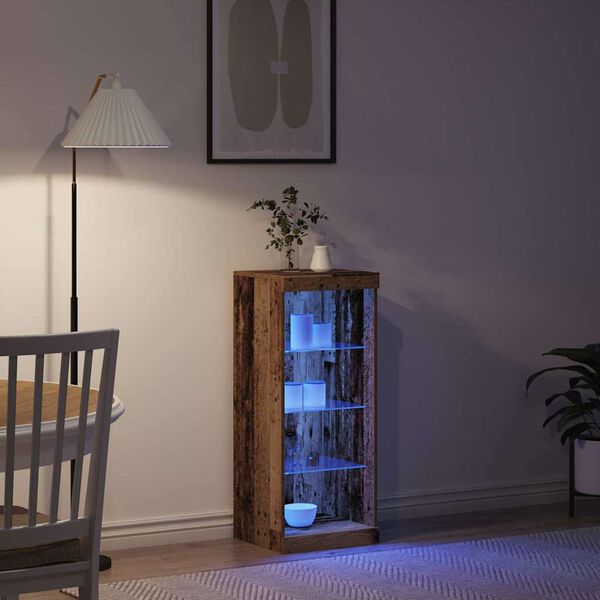 vidaXL Aparador LED Madera vieja 41 x 37 x 100 cm Madera de ingenier&iacute;a