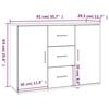 vidaXL Aparador de madera contrachapada blanca 91x29,5x65 cm