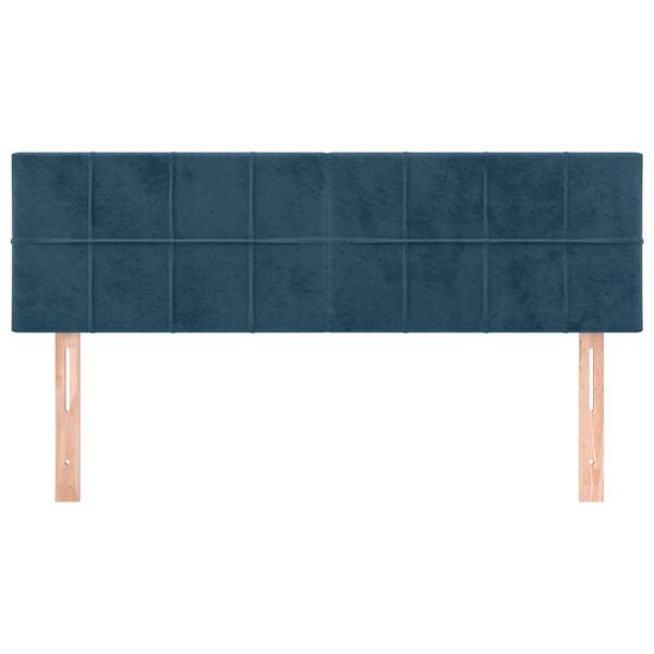 vidaXL Cabeceros terciopelo azul oscuro 144x5x78/88 cm
