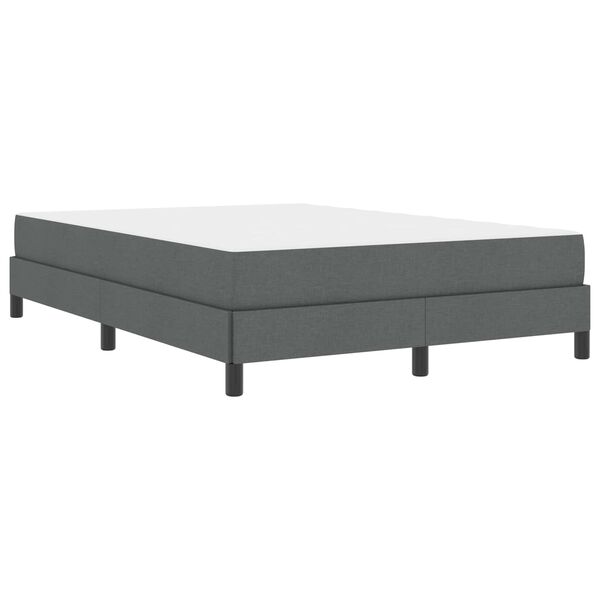vidaXL Cama tipo Box Spring con colch&oacute;n Gris oscuro 140 x 200 cm tela