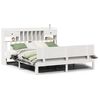 vidaXL Cama con estanter&iacute;a sin colch&oacute;n madera maciza blanca 180x200 cm