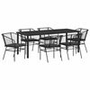 vidaXL Conjunto de Comedor de Jard&iacute;n 7 pcs Negro rat&aacute;n sint&eacute;tico